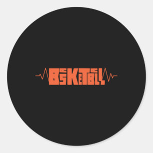 Basketball-Heartbeat 9 Runder Aufkleber