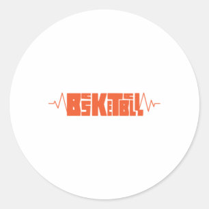 Basketball-Heartbeat 9 Runder Aufkleber