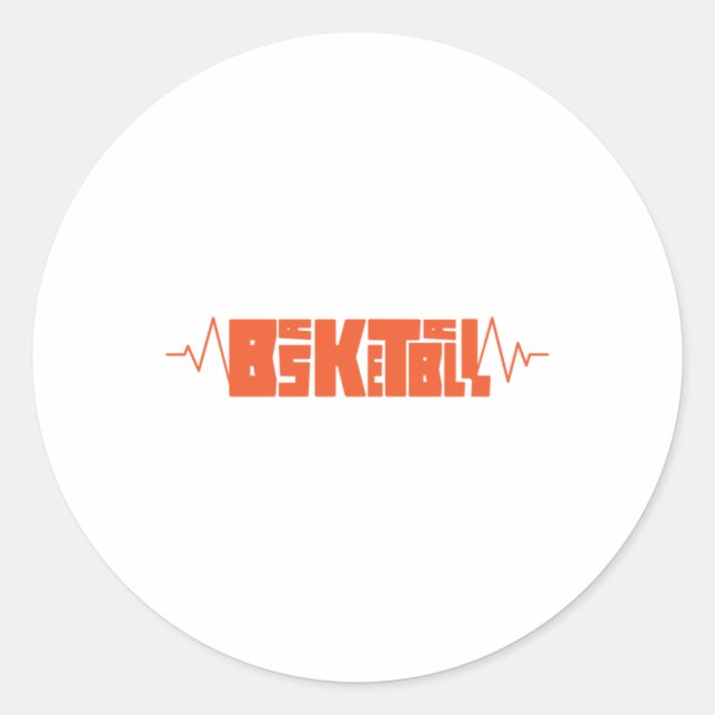 Basketball-Heartbeat 9 Runder Aufkleber (Vorderseite)