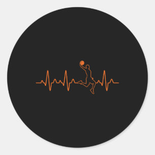 Basketball Heartbeat Ball Coach Geschenk für m Runder Aufkleber