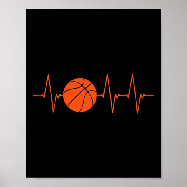 Basketball Heartbeat Ball Poster (Vorne)