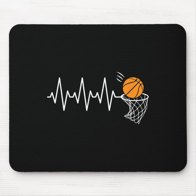 Basketball Heartbeat Basketball Lover Mousepad (Vorne)