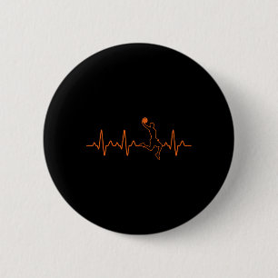 Basketball Heartbeat Basketball Trainer Geschenk f Button