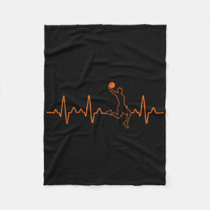 Basketball Heartbeat Basketball Trainer Geschenk f Fleecedecke