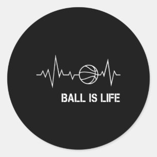 Basketball Heartbeat Big My Life Baller Player Coa Runder Aufkleber