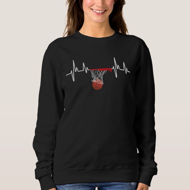 Basketball Heartbeat Coach Basketball player Sweatshirt (Vorderseite)