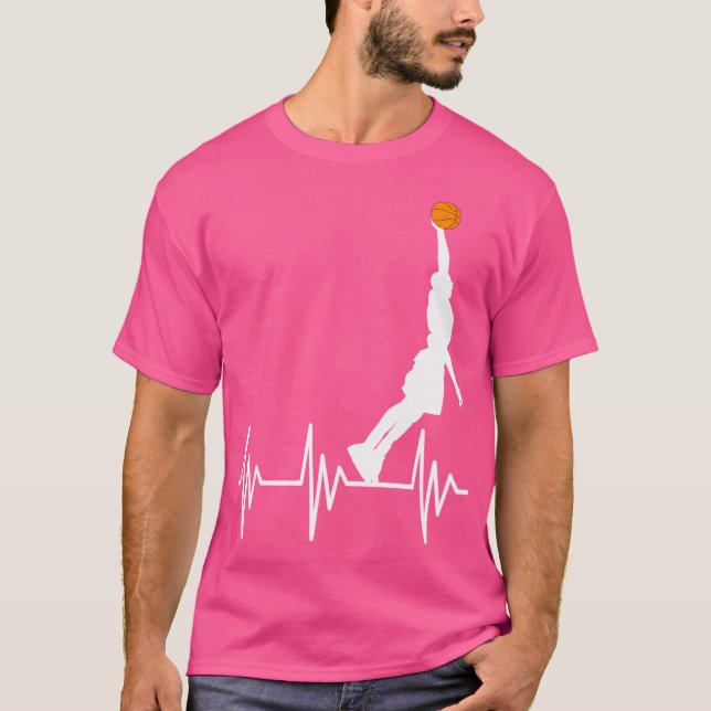Basketball Heartbeat Dunk Grafische Männer Frauen  T-Shirt (Vorderseite)