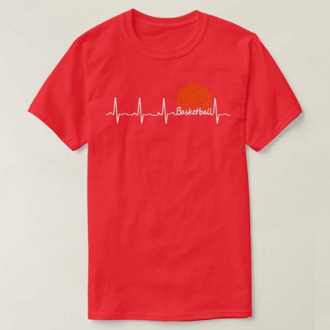 BASKETBALL HEARTBEAT Geschenk für BASKETBALL Lover T-Shirt (Design vorne)
