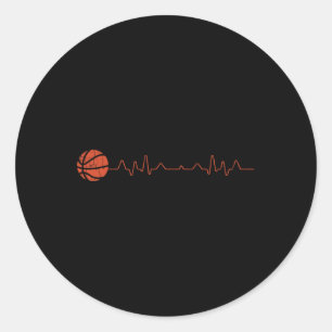 Basketball Heartbeat-Geschenk Runder Aufkleber