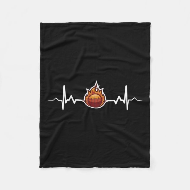 Basketball Heartbeat - Geschenkidee Fleecedecke (Vorderseite)