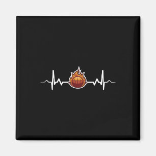 Basketball Heartbeat - Geschenkidee Magnet