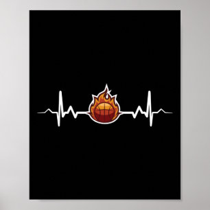 Basketball Heartbeat - Geschenkidee Poster