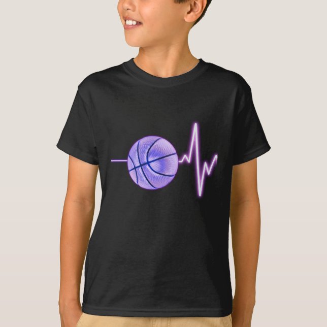 Basketball Heartbeat - Neuester Funny Basketball T-Shirt (Vorderseite)