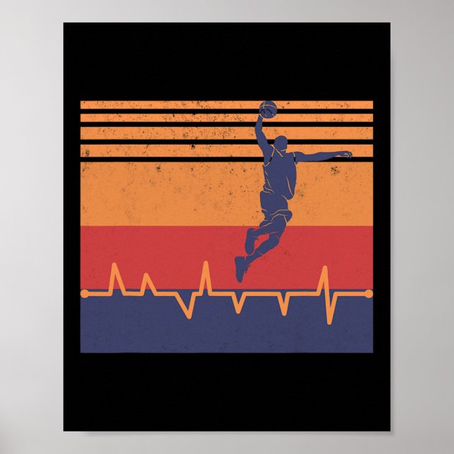 Basketball Heartbeat Poster (Vorne)