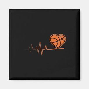 Basketball Heartbeat Sport Motive Magnet