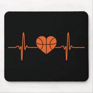 Basketball Heartbeat Sport Motive Mousepad