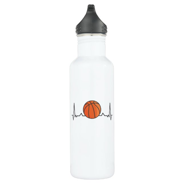 Basketball Heartbeat Sportgeschenke Edelstahlflasche (Rechts)