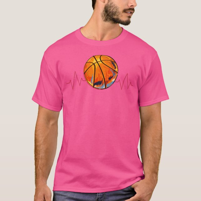 Basketball Heartbeat T-Shirt (Vorderseite)