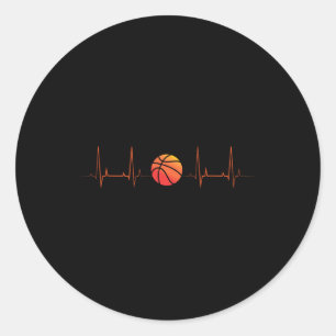Basketball Heartbeat Trainer Sportsportler Runder Aufkleber