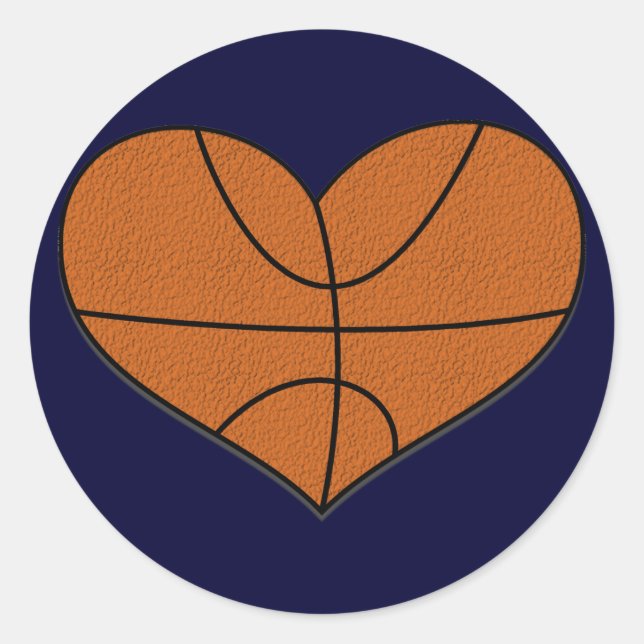 Basketball-Heftsticker Runder Aufkleber (Vorderseite)