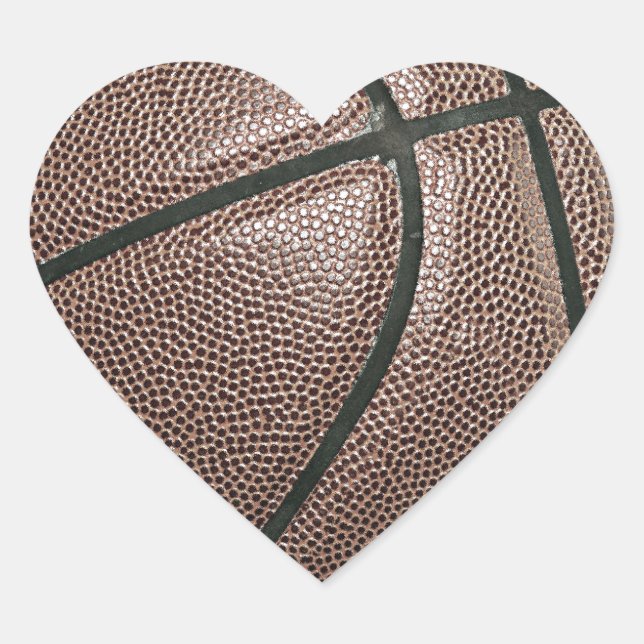 Basketball Herz-Aufkleber (Vorderseite)