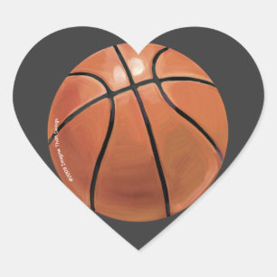 Basketball Herz-Aufkleber