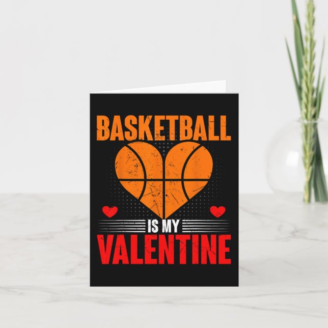 Basketball Herz Liebe Valentinstag Sport Player Karte (Vorderseite)