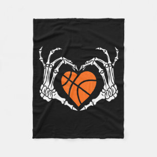 Basketball Herz Skelett Hand Männer Jungen Kinder Fleecedecke