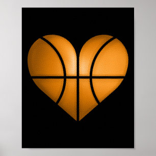 Basketball Herzdesign Funny Gift für Valentine Poster