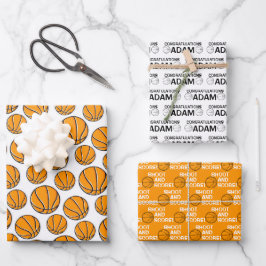 Basketball Herzlichen Glückwunsch Packpapier Blätt Geschenkpapier Set