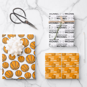 Basketball Herzlichen Glückwunsch Packpapier Blätt Geschenkpapier Set