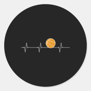 Basketball-Herzschlag - Ball-Ecg-Puls für Lüfter u Runder Aufkleber