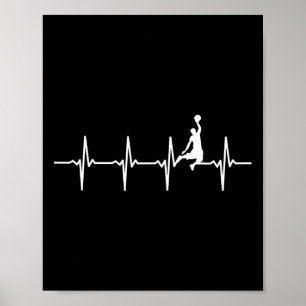 Basketball-Herzschlag für Basketballspieler Poster