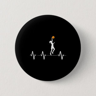 Basketball-Herzschlag für Frauen und Mädchen Button