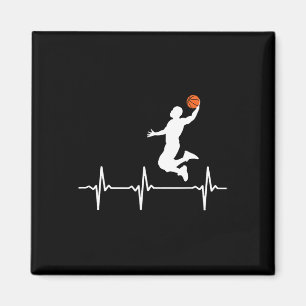 Basketball-Herzschlag für Männer und Jungen Magnet