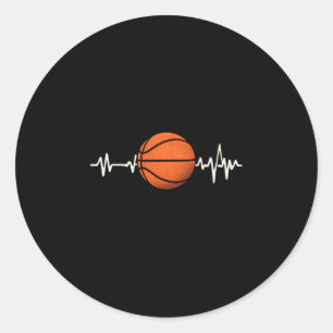 Basketball-Herzschlag - Liebe für das T-Shirt 1 Runder Aufkleber