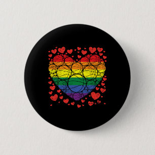 Basketball Herzstück Gay Retro Flag LGBT-Q Playa Button