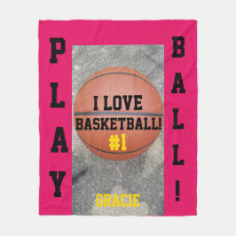 Basketball Himbeername Fleecedecke
