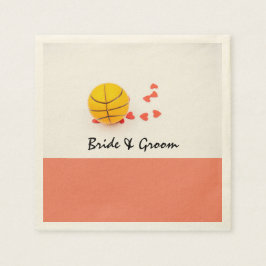 Basketball Hochzeit mit Liebe Rote Herzen Serviette