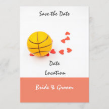 Basketball-Hochzeit mit lieben roten Herzen