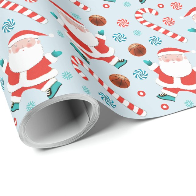 Basketball Holiday Geschenk Geschenkpapier (Rolleneckpunkt)