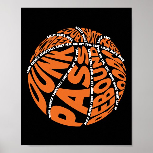 Basketball Hoodies für Jungen Männer Frauen Mädche Poster (Vorne)