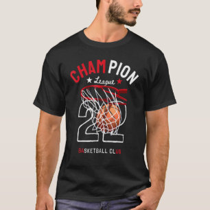 Basketball Hoop Champion League Slogan mit Aktions T-Shirt