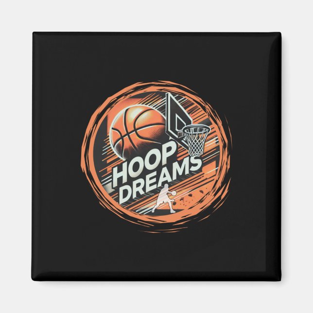 Basketball Hoop Dreams Aktiv Magnet (Vorne)