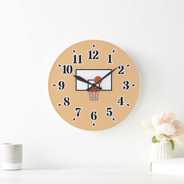 Basketball Hoop Große Wanduhr (Zuhause)