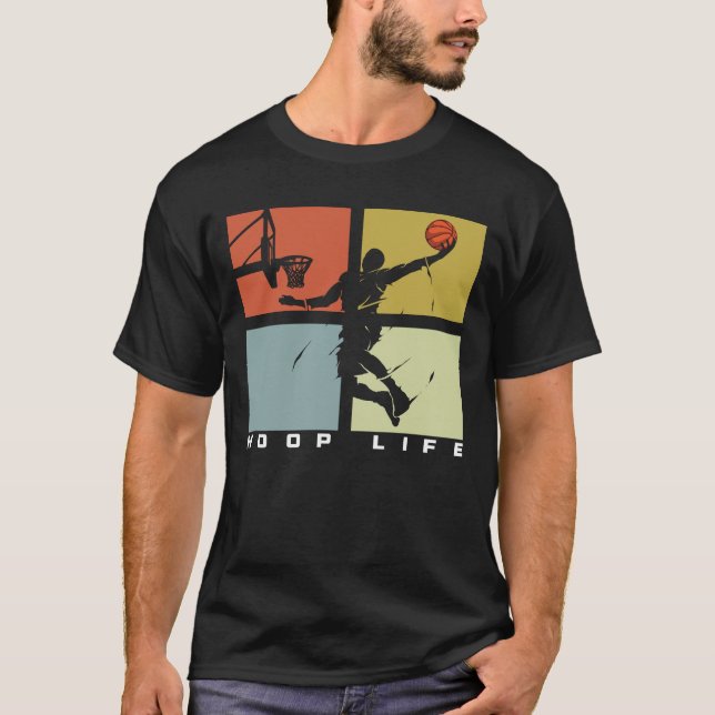 Basketball Hoop Life Basketball Player Retro T-Shirt (Vorderseite)
