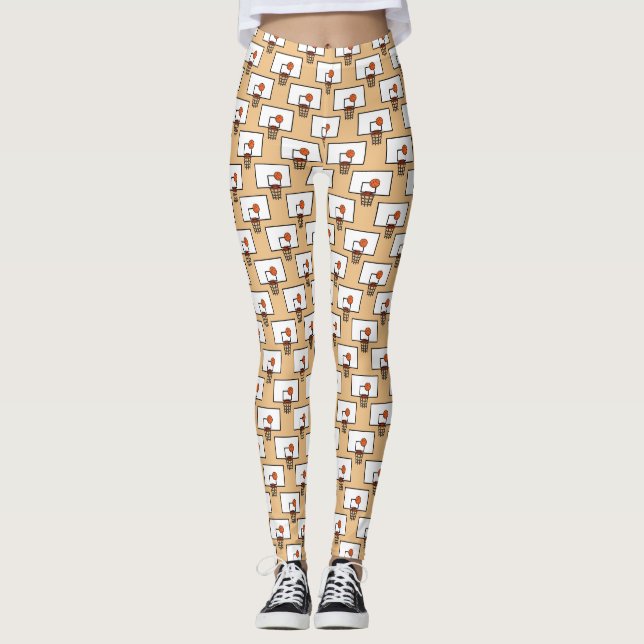 Basketball Hoop Muster Leggings (Vorderseite)