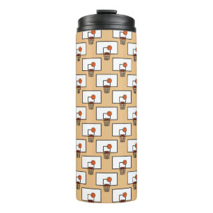 Basketball Hoop Muster Thermosbecher