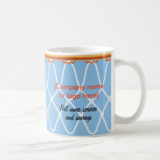 Basketball Hoop Net_blue_corporate promo Kaffeetasse (Rechts)