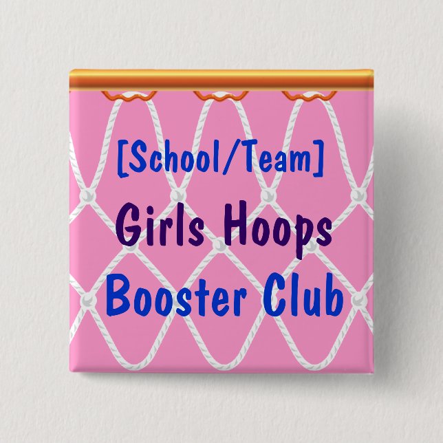 Basketball Hoop Net_Hoops Booster Club-Vorlage Button (Vorderseite)